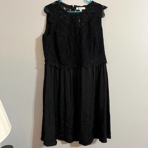 Loft Black Lace Dress size 16 NWT